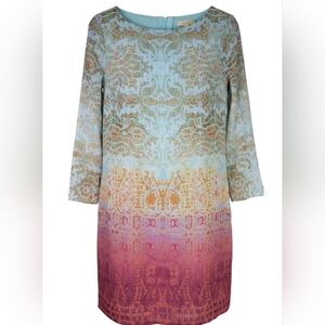 MAEVE 100% SILK TUNIC DRESS PEEK-A-BOO SLEEVES XS